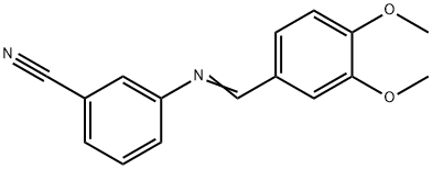 3-[(3,4-dimethoxybenzylidene)amino]benzonitrile Struktur