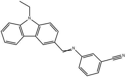 3-{[(9-ethyl-9H-carbazol-3-yl)methylene]amino}benzonitrile Struktur