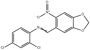 (2,4-dichlorophenyl)[(6-nitro-1,3-benzodioxol-5-yl)methylene]amine Struktur