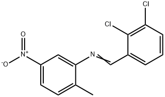 N-(2,3-dichlorobenzylidene)-2-methyl-5-nitroaniline Struktur