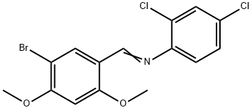 N-(5-bromo-2,4-dimethoxybenzylidene)-2,4-dichloroaniline Struktur