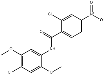 2-chloro-N-(4-chloro-2,5-dimethoxyphenyl)-4-nitrobenzamide Struktur