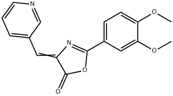 (E)-2-(3,4-dimethoxyphenyl)-4-(pyridin-3-ylmethylene)oxazol-5(4H)-one Struktur