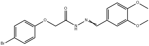 2-(4-bromophenoxy)-N'-(3,4-dimethoxybenzylidene)acetohydrazide Struktur