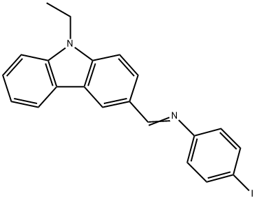 N-[(9-ethyl-9H-carbazol-3-yl)methylene]-4-iodoaniline Struktur