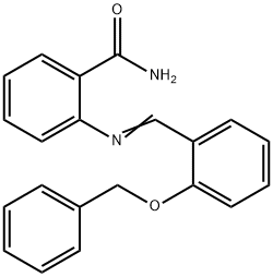 2-{[2-(benzyloxy)benzylidene]amino}benzamide Struktur