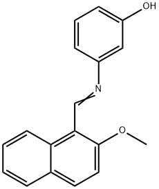 3-{[(2-methoxy-1-naphthyl)methylene]amino}phenol Struktur