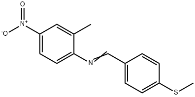 (2-methyl-4-nitrophenyl)[4-(methylsulfanyl)benzylidene]amine Struktur