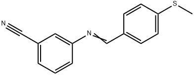 3-{[4-(methylsulfanyl)benzylidene]amino}benzonitrile Struktur