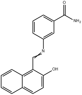 3-{[(2-hydroxy-1-naphthyl)methylene]amino}benzamide Struktur