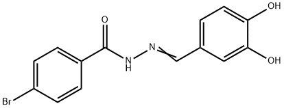 4-bromo-N'-(3,4-dihydroxybenzylidene)benzohydrazide Struktur