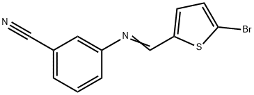 3-{[(5-bromo-2-thienyl)methylene]amino}benzonitrile Struktur