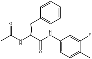 2-(acetylamino)-N-(3-fluoro-4-methylphenyl)-3-phenylacrylamide Struktur