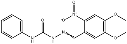 4,5-dimethoxy-2-nitrobenzaldehyde N-phenylsemicarbazone Struktur