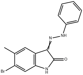 6-bromo-5-methyl-3-(phenylhydrazono)-1,3-dihydro-2H-indol-2-one Struktur