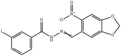 3-iodo-N'-[(6-nitro-1,3-benzodioxol-5-yl)methylene]benzohydrazide Struktur