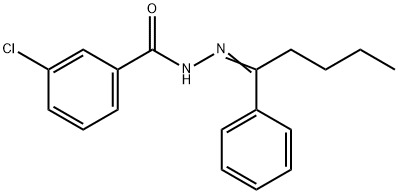 3-chloro-N'-(1-phenylpentylidene)benzohydrazide Struktur