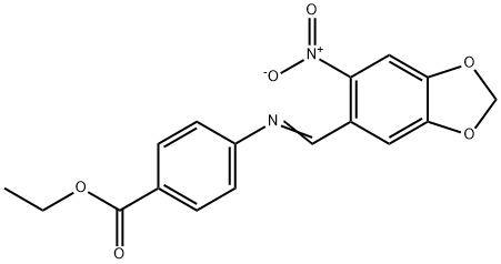 ethyl 4-{[(6-nitro-1,3-benzodioxol-5-yl)methylene]amino}benzoate Struktur