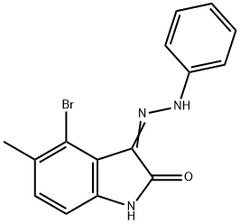 4-bromo-5-methyl-3-(phenylhydrazono)-1,3-dihydro-2H-indol-2-one Struktur