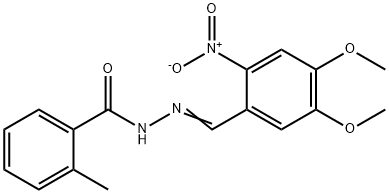 N'-(4,5-dimethoxy-2-nitrobenzylidene)-2-methylbenzohydrazide Struktur