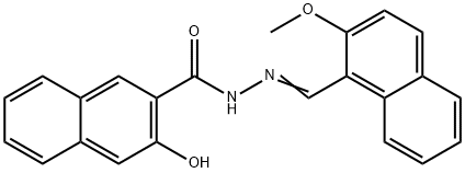 3-hydroxy-N'-[(2-methoxy-1-naphthyl)methylene]-2-naphthohydrazide Struktur