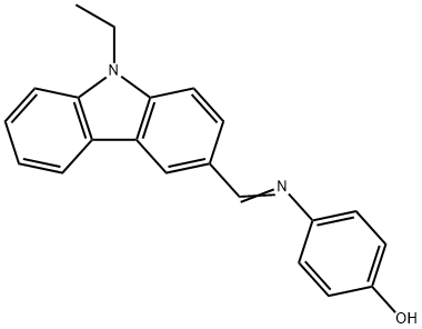 4-{[(9-ethyl-9H-carbazol-3-yl)methylene]amino}phenol Struktur