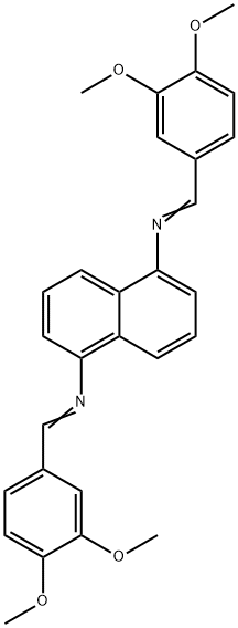 N,N'-bis(3,4-dimethoxybenzylidene)-1,5-naphthalenediamine Struktur