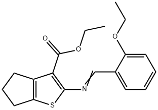 ethyl 2-[(2-ethoxybenzylidene)amino]-5,6-dihydro-4H-cyclopenta[b]thiophene-3-carboxylate Struktur