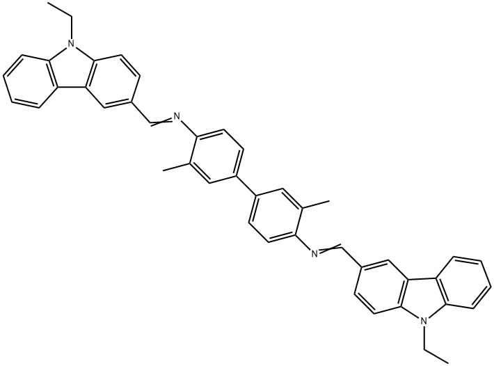 N,N'-bis[(9-ethyl-9H-carbazol-3-yl)methylene]-3,3'-dimethyl-4,4'-biphenyldiamine Struktur