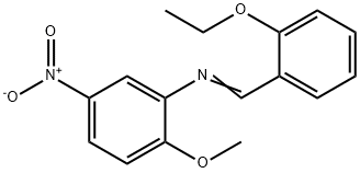 N-(2-ethoxybenzylidene)-2-methoxy-5-nitroaniline Struktur