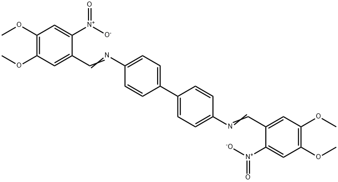 N,N'-bis(4,5-dimethoxy-2-nitrobenzylidene)-4,4'-biphenyldiamine Struktur