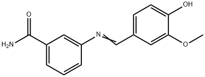 3-[(4-hydroxy-3-methoxybenzylidene)amino]benzamide Struktur