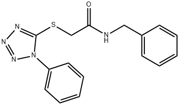 N-benzyl-2-((1-phenyl-1H-tetrazol-5-yl)thio)acetamide Struktur