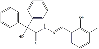 2-hydroxy-N'-[(1E)-(2-hydroxy-3-methylphenyl)methylene]-2,2-diphenylacetohydrazide Struktur