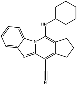 11-(cyclohexylamino)-2,3-dihydro-1H-benzo[4,5]imidazo[1,2-a]cyclopenta[d]pyridine-4-carbonitrile Struktur