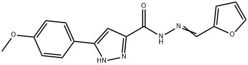 (E)-N-(furan-2-ylmethylene)-3-(4-methoxyphenyl)-1H-pyrazole-5-carbohydrazide Struktur