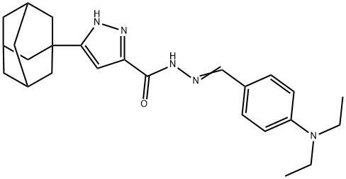 3-((1s,3s)-adamantan-1-yl)-N-((E)-4-(diethylamino)benzylidene)-1H-pyrazole-5-carbohydrazide Struktur