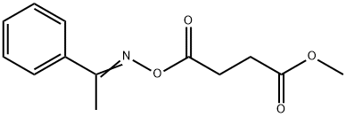 methyl 4-oxo-4-{[(1-phenylethylidene)amino]oxy}butanoate Struktur