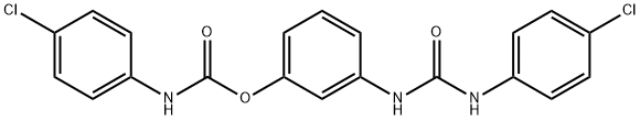 3-({[(4-chlorophenyl)amino]carbonyl}amino)phenyl (4-chlorophenyl)carbamate Struktur