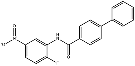 N-(2-fluoro-5-nitrophenyl)-4-biphenylcarboxamide Struktur