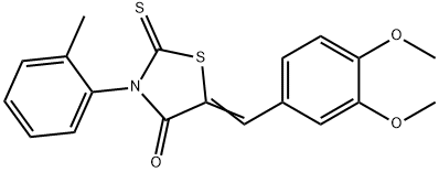 (Z)-5-(3,4-dimethoxybenzylidene)-2-thioxo-3-(o-tolyl)thiazolidin-4-one Struktur