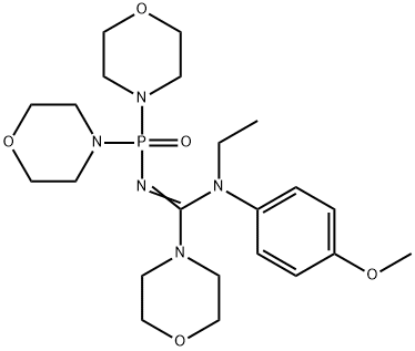 (Z)-N-(dimorpholinophosphoryl)-N-ethyl-N-(4-methoxyphenyl)morpholine-4-carboximidamide Struktur