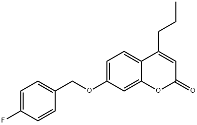 7-((4-fluorobenzyl)oxy)-4-propyl-2H-chromen-2-one Struktur