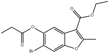 ethyl 6-bromo-2-methyl-5-(propionyloxy)benzofuran-3-carboxylate Struktur