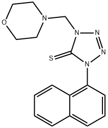 1-(4-morpholinylmethyl)-4-(1-naphthyl)-1,4-dihydro-5H-tetraazole-5-thione Struktur