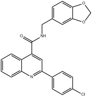 N-(1,3-benzodioxol-5-ylmethyl)-2-(4-chlorophenyl)quinoline-4-carboxamide Struktur