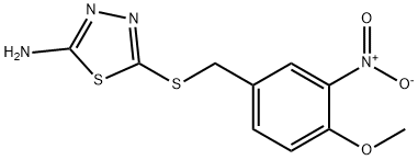 5-(4-Methoxy-3-nitro-benzylsulfanyl)-[1,3,4]thiadiazol-2-ylamine Struktur