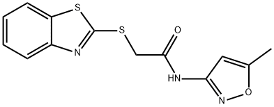 2-(benzo[d]thiazol-2-ylthio)-N-(5-methylisoxazol-3-yl)acetamide Struktur