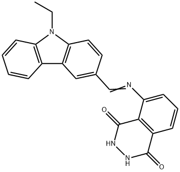 5-{[(9-ethyl-9H-carbazol-3-yl)methylene]amino}-2,3-dihydro-1,4-phthalazinedione Struktur