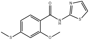 2-methoxy-4-methylsulfanyl-N-(1,3-thiazol-2-yl)benzamide Struktur